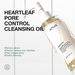 ANUA Heartleaf Pore Control Cleansing Oil, Oil Cleanser for Face, Makeup Blackhead Remover, Double Cleansing, Facial Cleanser, Mild Ingredients, Korean Skin Care 6.76 fl oz(200ml)