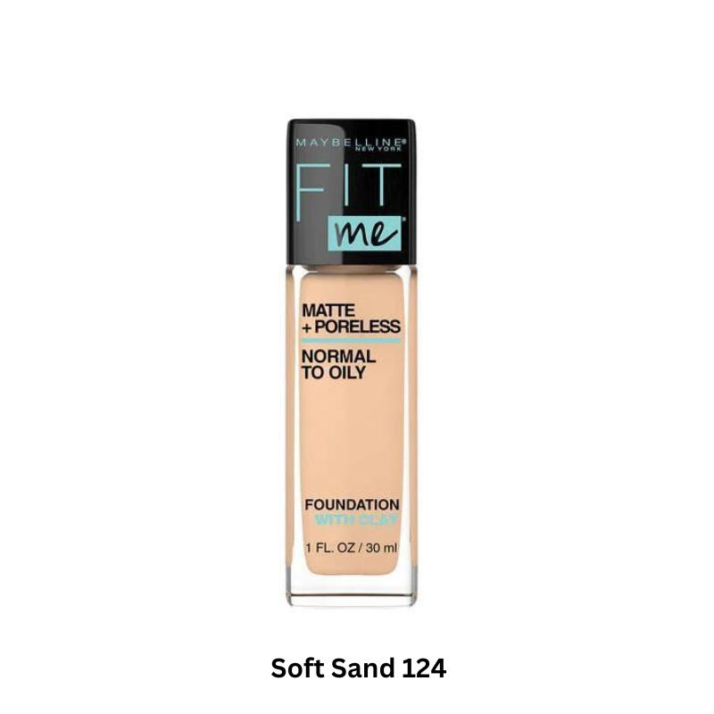 Maybelline New York FIT ME MATTE + PORELESS FOUNDATION, Soft Sand 124