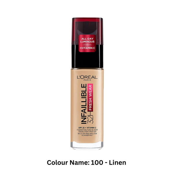 L'Oréal Paris Infallible 32H Fresh Wear Foundation, 100 Linen