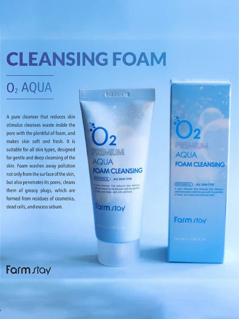 FARM STAY O2 Aqua Foam Cleansing (100ml).