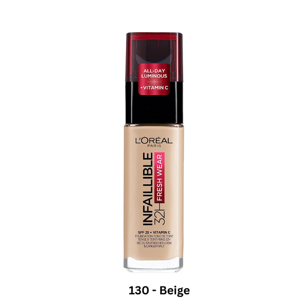 L'Oréal Paris Infallible 32H Fresh Wear Foundation, 130 - Beige