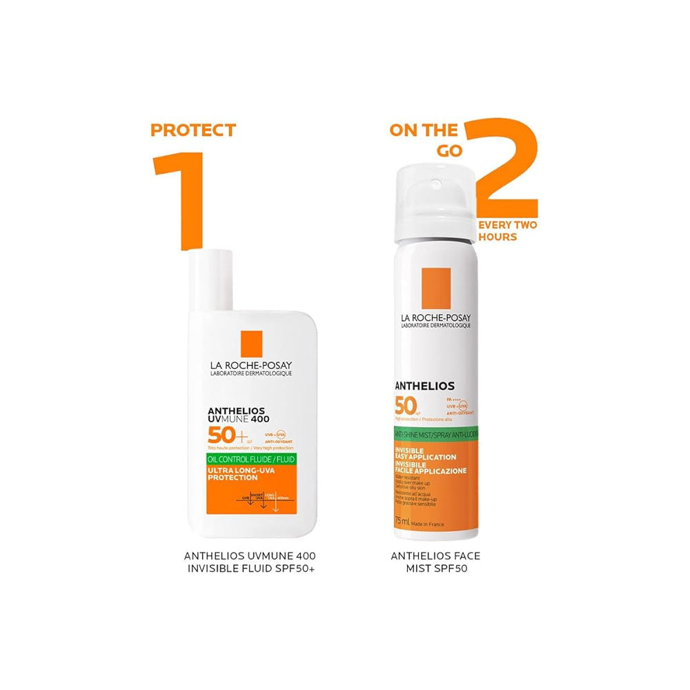 La Roche-Posay Anthelios UVMune 400 Oil Control Invisible Fluid Sunscreen SPF 50+ for Oily Skin 50ml
