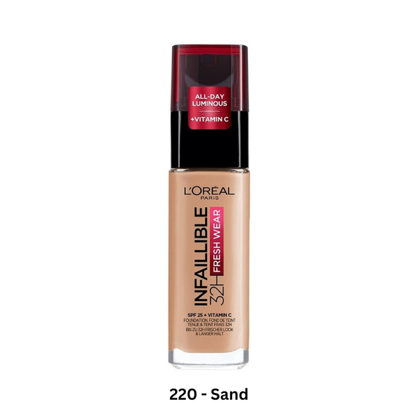 L'Oréal Paris Infallible 32H Fresh Wear Foundation, 220 - Sand