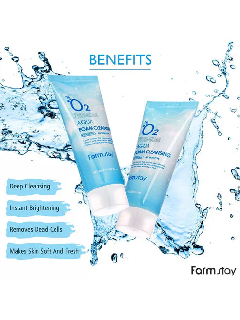 FARM STAY O2 Aqua Foam Cleansing (100ml).