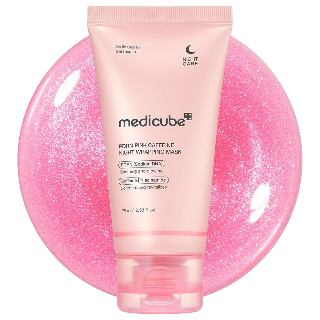 Medicube PDRN Caffeine Overnight Wrapping Peel-Off Mask 75ml – Firming, Depuffing & Glass Skin Glow Treatment