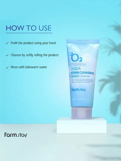 FARM STAY O2 Aqua Foam Cleansing (100ml).
