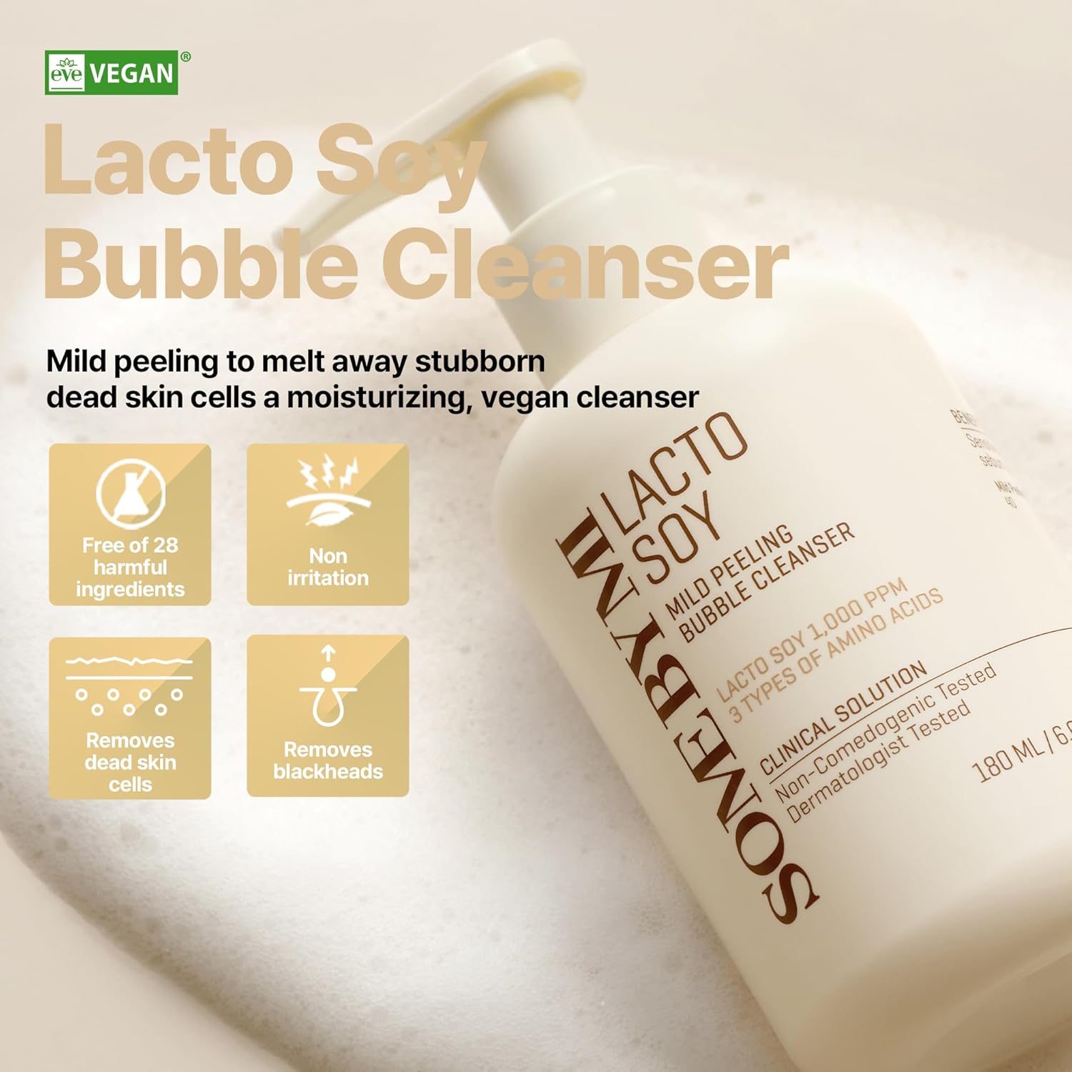 Some By Mi Lacto Soy Mild Peeling Bubble Cleanser (180ml)
