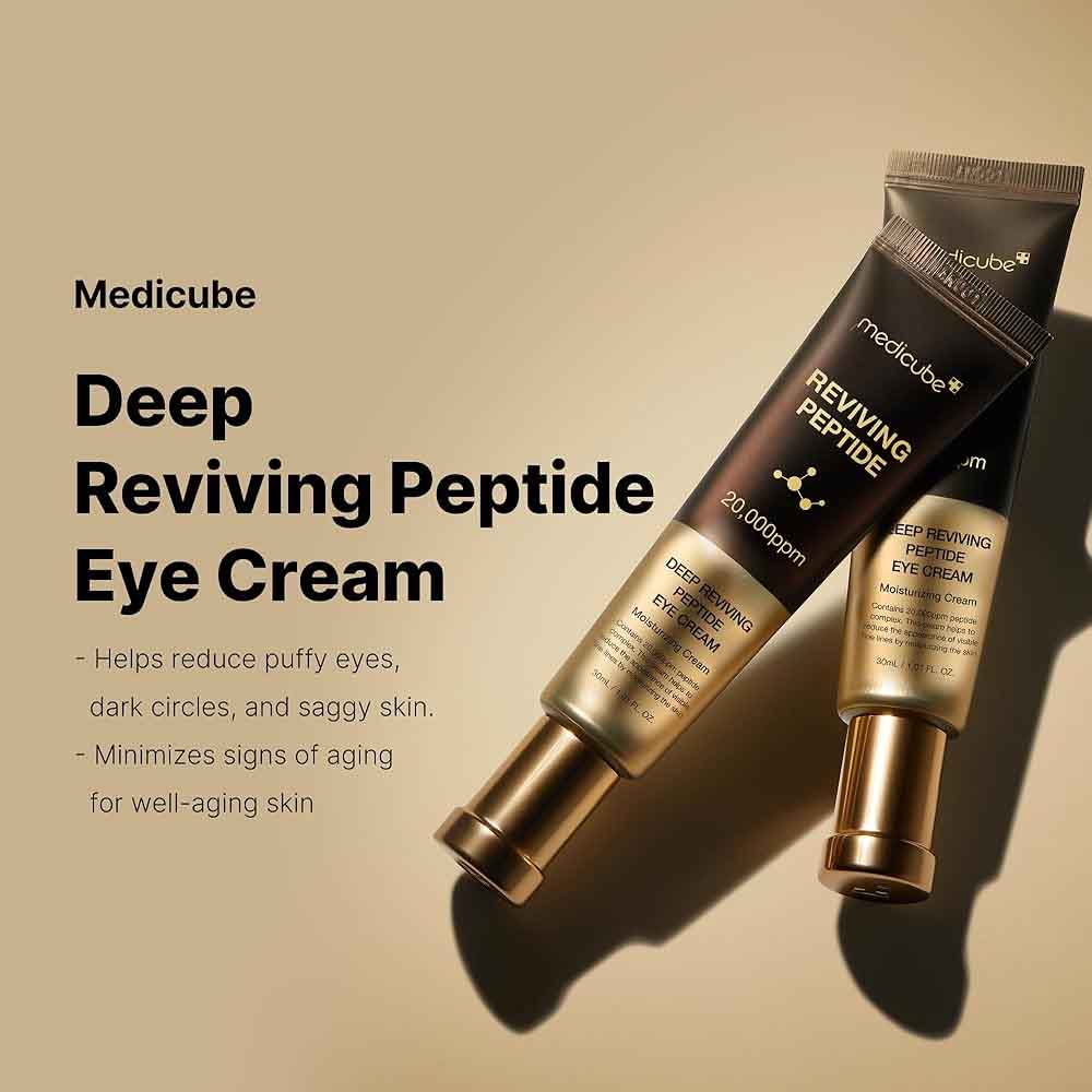 Medicube Deep Lifting Peptide Eye Cream 30 ml | Korean Peptide Eye Cream | Intensive Moisturizing & Firming Care for Smooth, Well‑Conditioned Eye Area