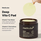 medicube Deep Vita C Facial Pads, Vitamin C Toner Pads for Uneven Skin Tone, 500,000PPM of vitamin water & 3 types of vitamin, Hydrating & Resurfacing