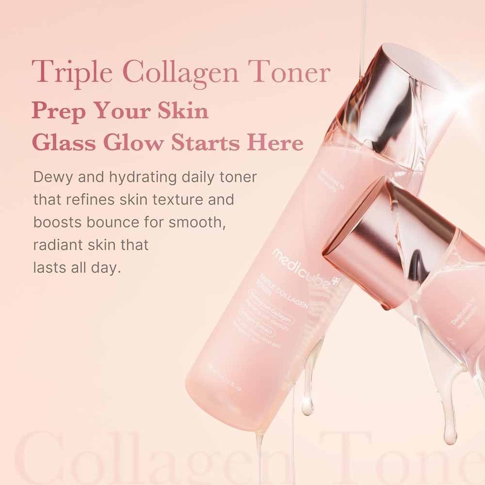 Medicube Triple Collagen Toner 140ml | Korean Hydrating Facial Toner | Daily Conditioning Care for Smooth, Moisturized Skin