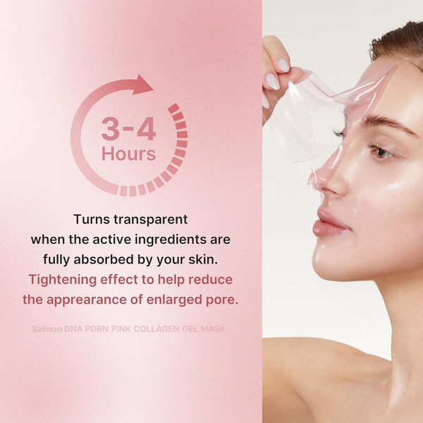 Medicube PDRN Pink Collagen Gel Mask 28g ( 1 Sheet x 4Pcs ) overnight face mask for glass glow skin- elasticity, hydrating, firming and moisturizing