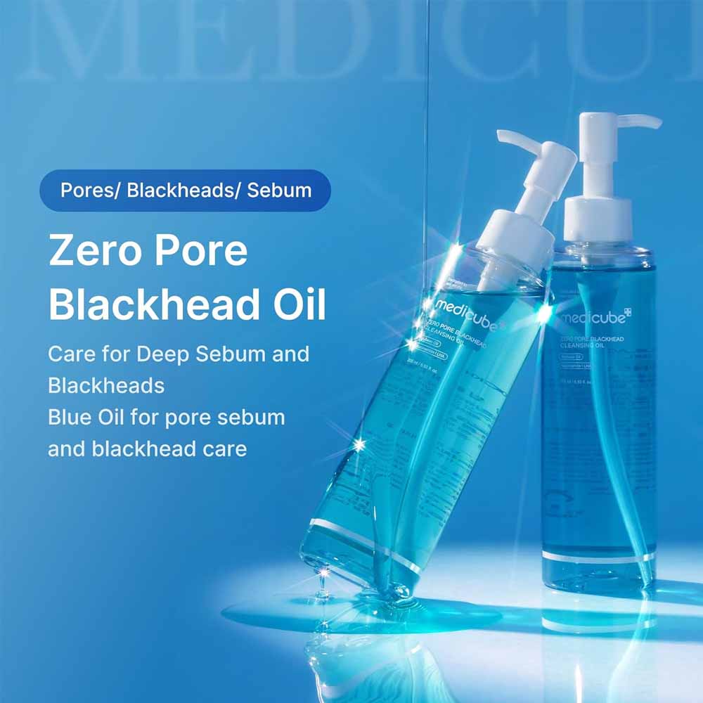 medicube Zero Pore Blackhead Cleansing Oil | Makeup Remover for all skin types, Daily Moisture Facial Cleanser, Low-Irritation | Korean Skin Care 205ml