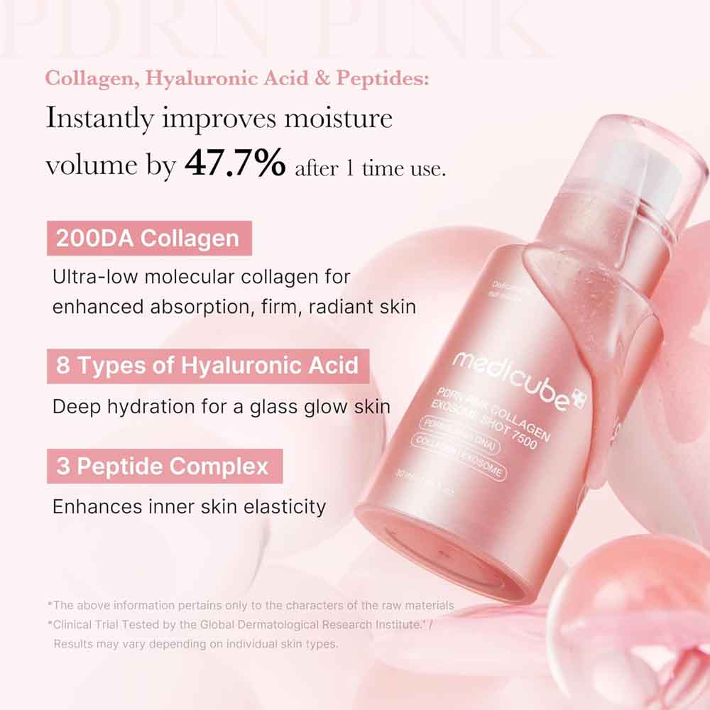 Medicube PDRN Pink Collagen Exosome Shot Serum 7,500 30ml  | Liquid Skin Booster | Uneven Skin Tone, Pore Care, Skin Texture | Korean Skin Care