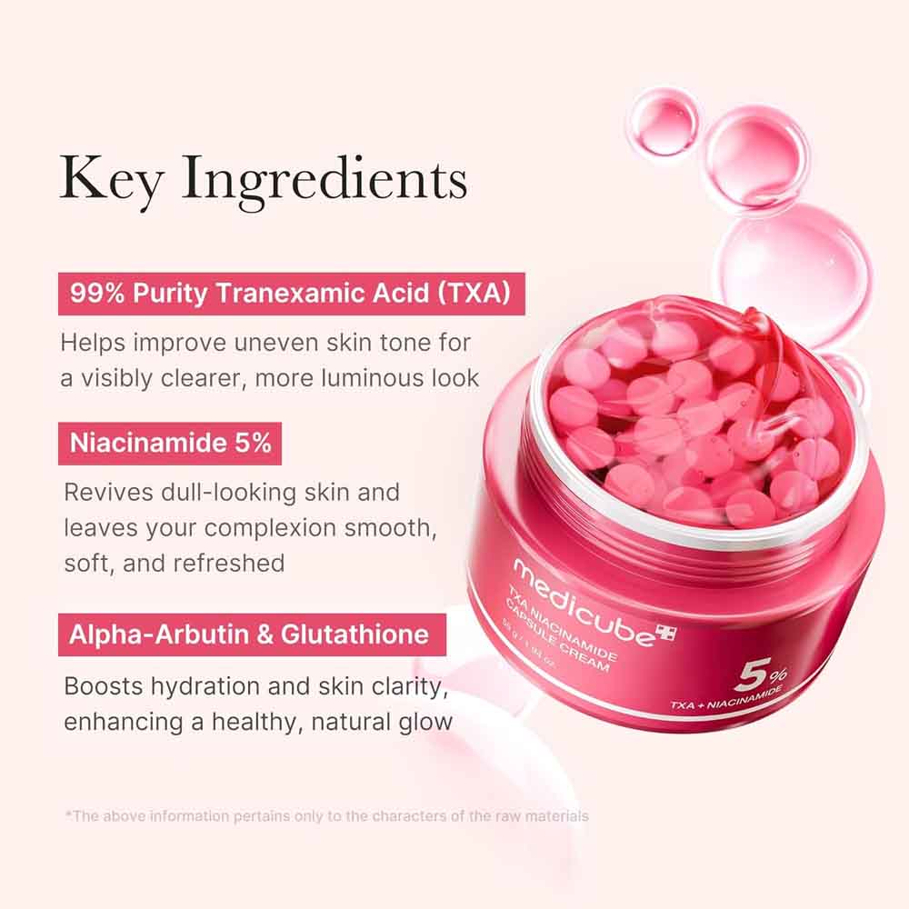 medicube Capsule Cream with TXA + Niacinamide | Dual Radiance Moisturizer Ideal for Use After Spot Care
