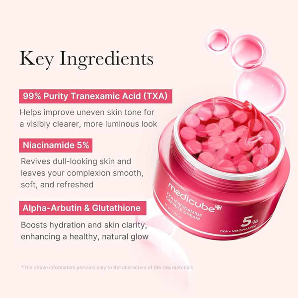 medicube Capsule Cream with TXA + Niacinamide | Dual Radiance Moisturizer Ideal for Use After Spot Care