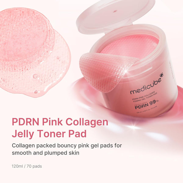 Medicube PDRN Pink Collagen Tonning Gel Toner Pad 120ml ( 70pads )