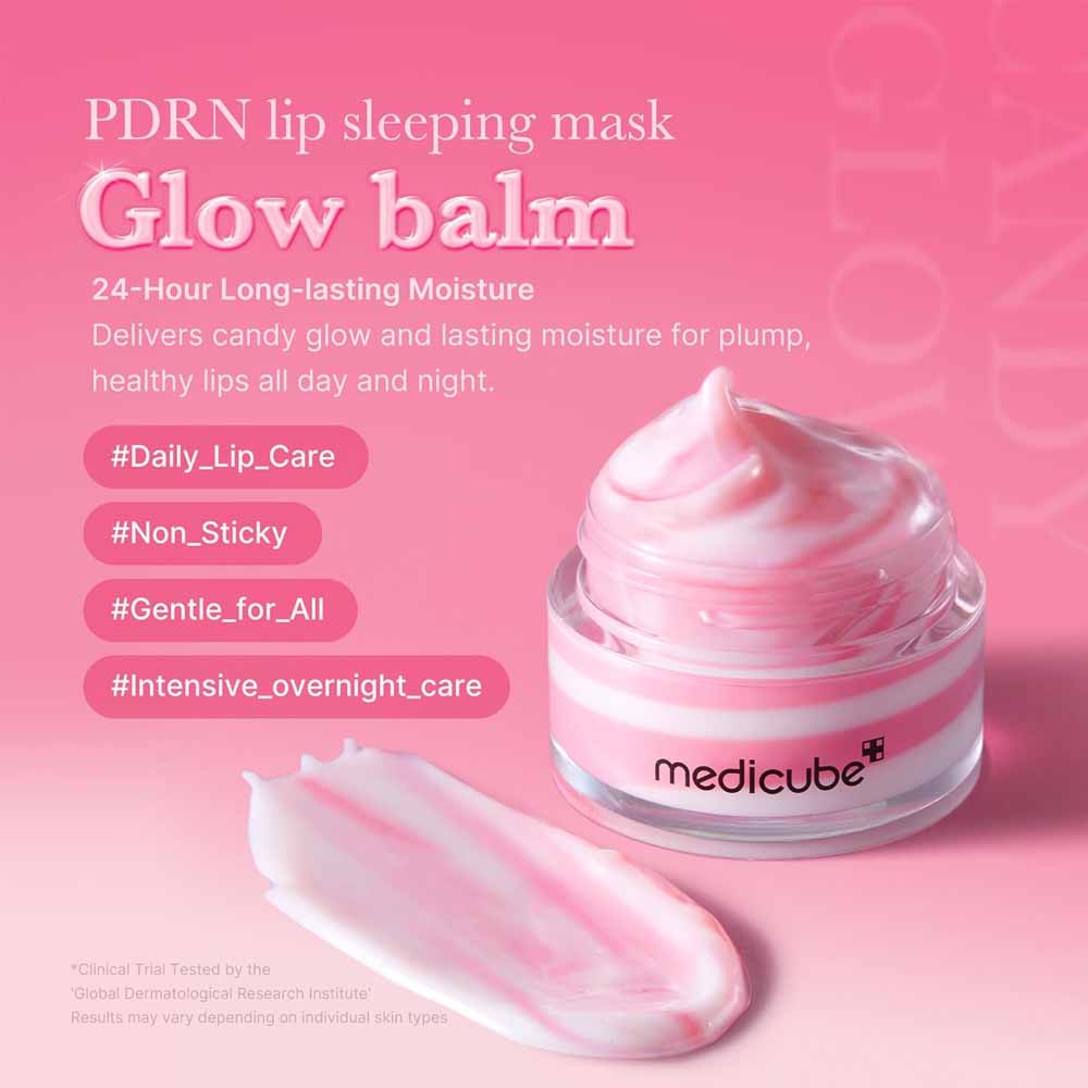 Medicube PDRN Lip Sleeping Mask Glow Balm 0.35oz – Overnight Hydrating Lip Care with Collagen & Shea Butter