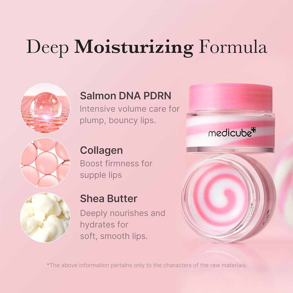 Medicube PDRN Lip Sleeping Mask Glow Balm 0.35oz – Overnight Hydrating Lip Care with Collagen & Shea Butter