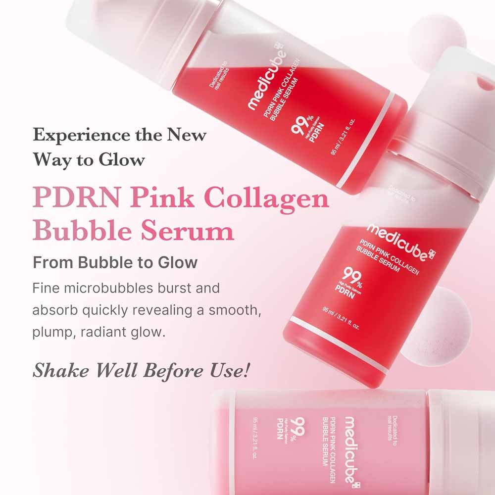 medicube PDRN Pink Collagen Bubble Serum  95ml | Bubble-to-Glow Firming Serum