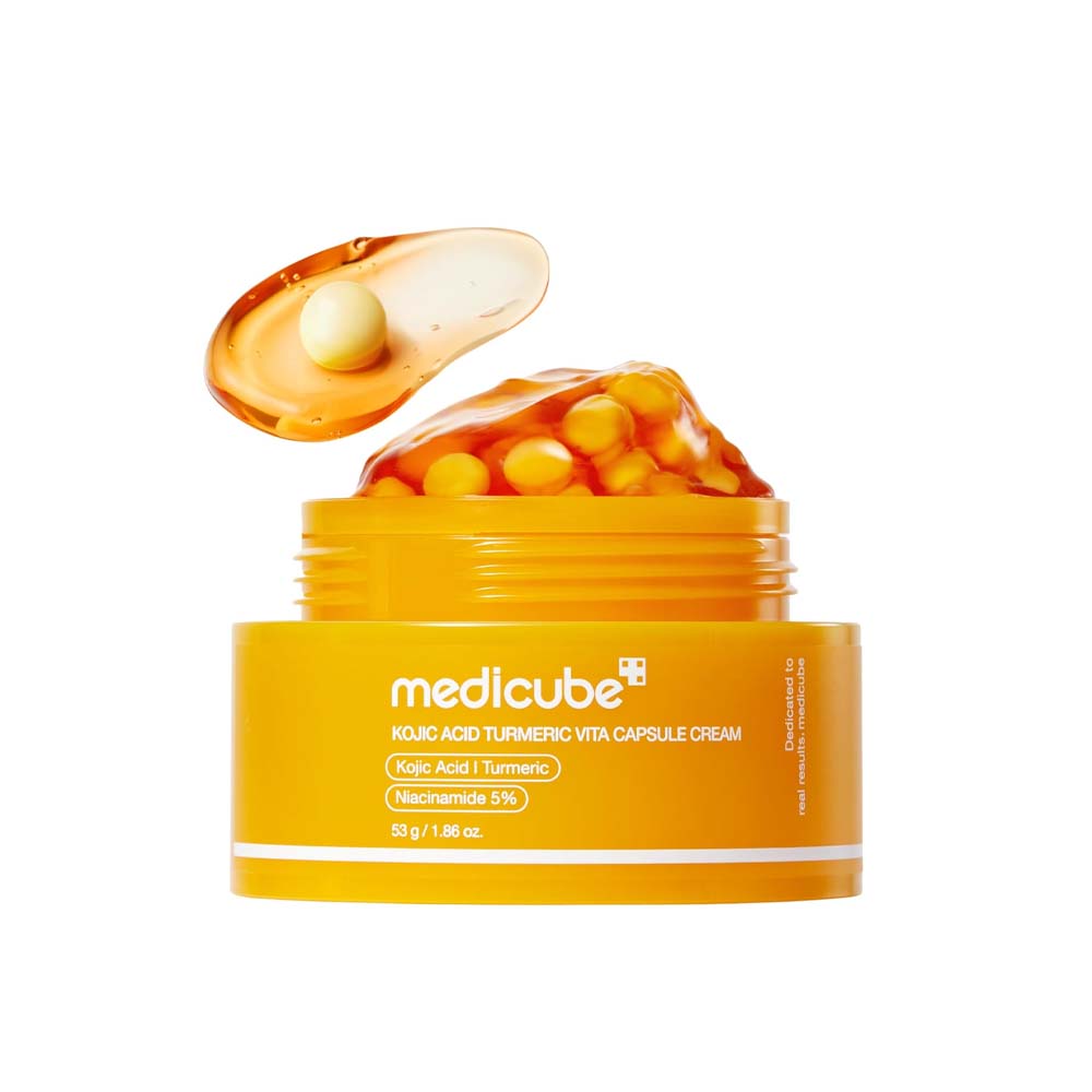 Medicube Capsule Cream With Kojic Acid & Turmeric For Uneven Skin Tone Tone Renewal & Radiance Care For Troubled Skin Turmeric, Kojic, Vitamin C Korean Skincare, 1.86 Oz