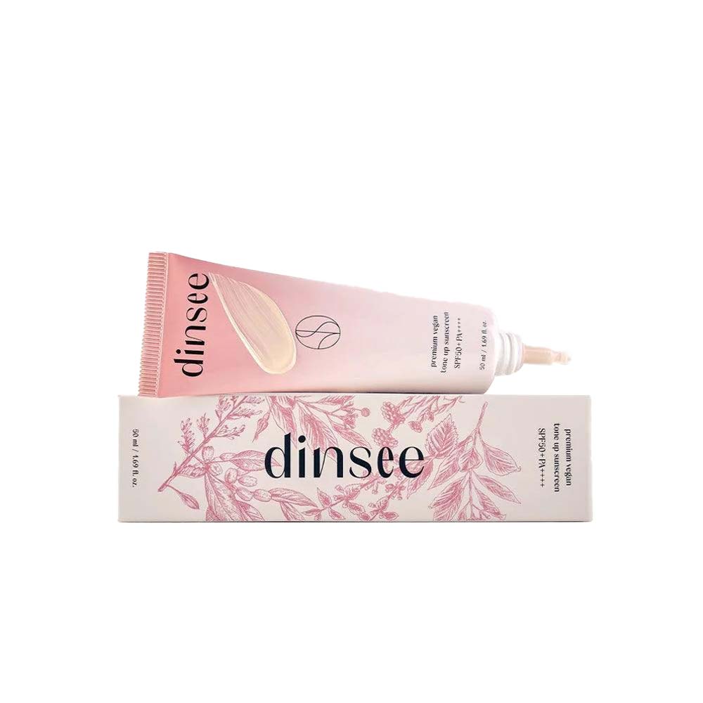 DINSEE Premium vegan Tone up Suncreen spf50+PA++++50ml PINK