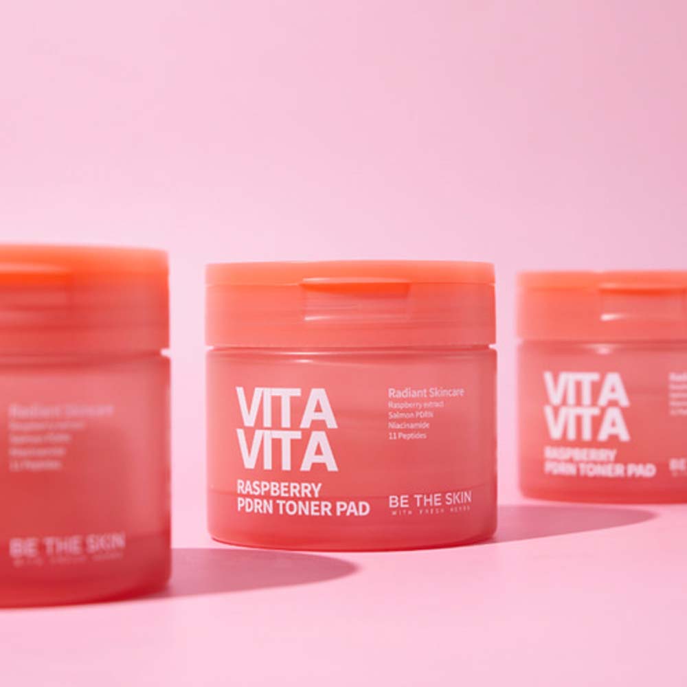 BE THE SKIN Vita Raspberry PDRN Cotton Pads 60PCS