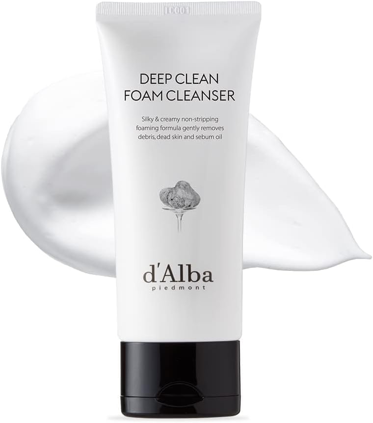 d'Alba White Truffle Deep Foam Cleanser 80ml | Vegan Korean Cleanser with Italian White Truffle for Sensitive Skin
