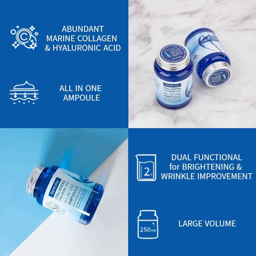 Farm Stay Collagen & Hyaluronic Acid All-in-One Ampoule Cream 250ML
