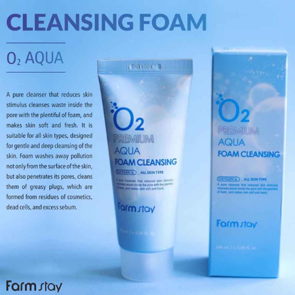 FarmStay O2 Premium Aqua Foam Cleansing 100ml