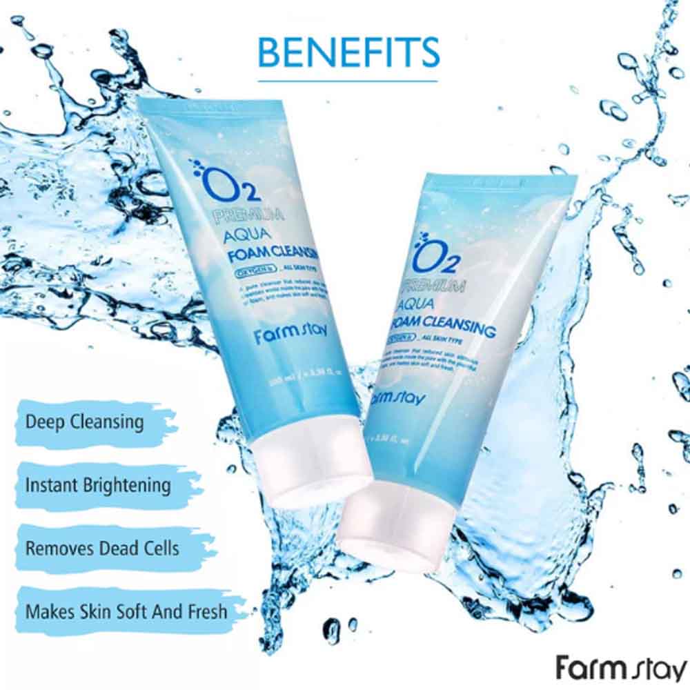 FarmStay O2 Premium Aqua Foam Cleansing 100ml