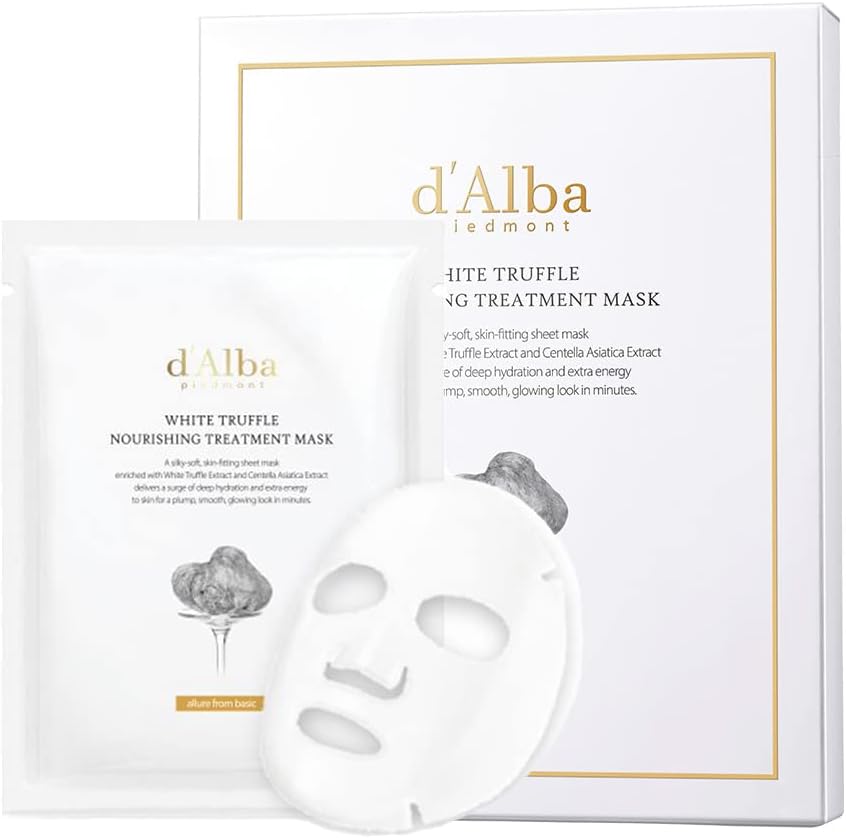 d'Alba White Truffle Nourishing Sheet Mask – Deep Hydration Vegan Korean Skincare for Dry & Tired Skin