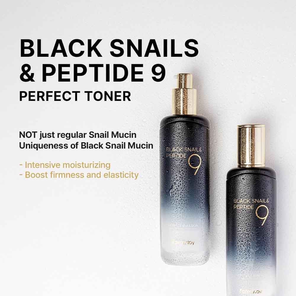 Farmstay Black Snail & Peptide 9 Perfect Toner 120ml