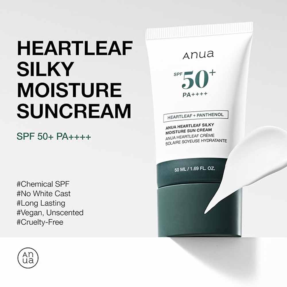 Anua Heatleaf Silky Moisture Sunscreen 50ml