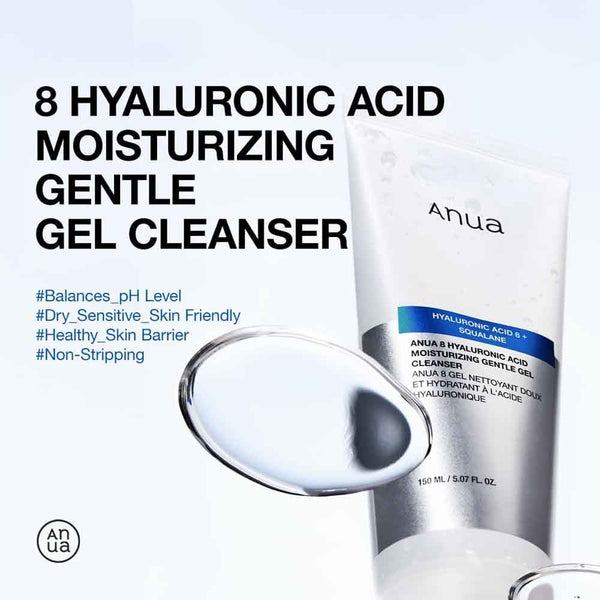 ANUA 8 Hyaluronic Acid Gentle Gel Cleanser 150ml Moisturizing Facial Cleanser