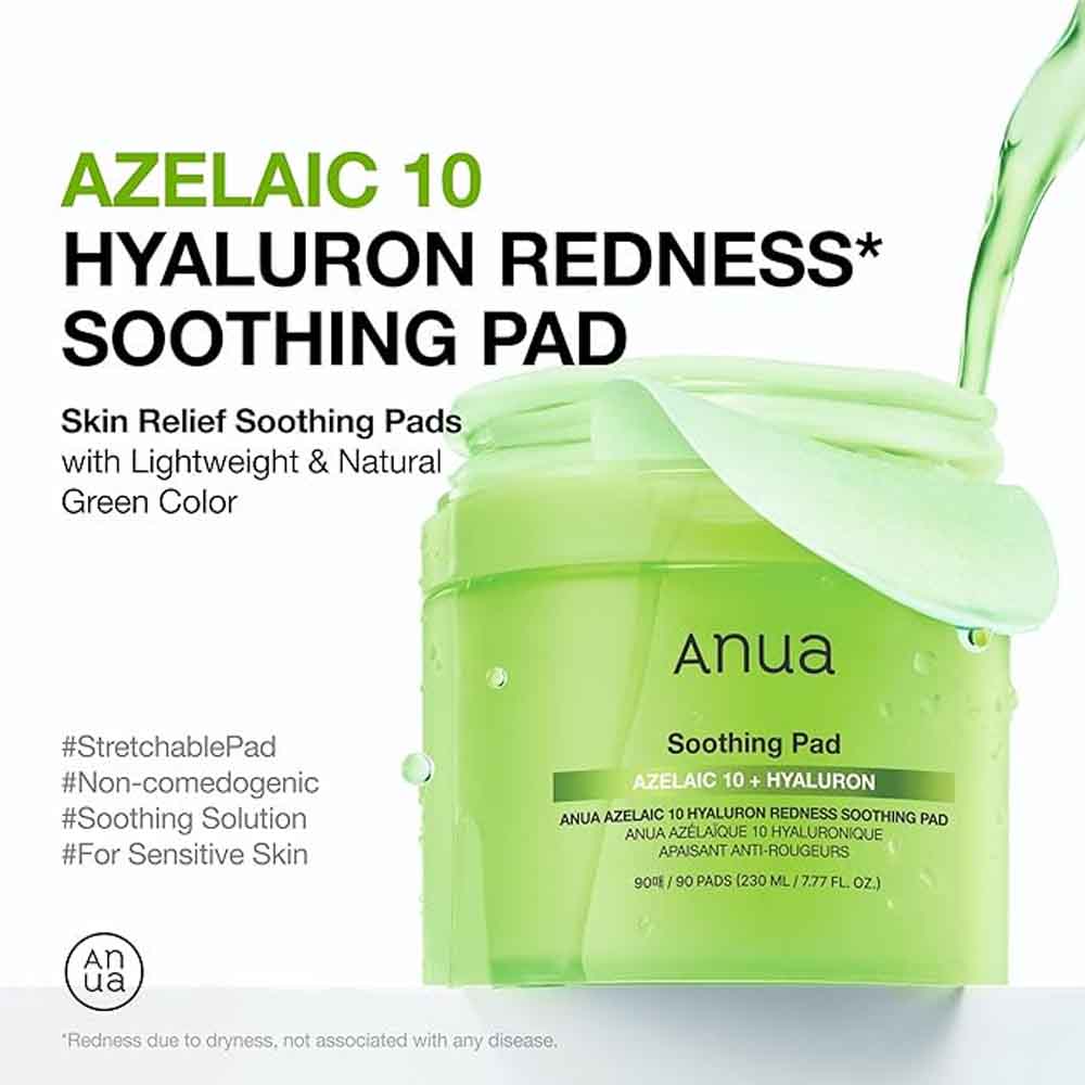 Anua Azelaic 10 Hyaluron Redness Soothing Pad 230ML 90PADS