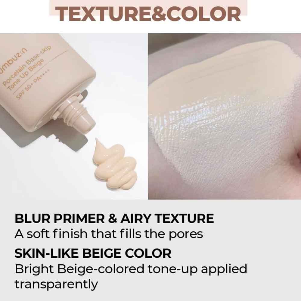 Numbuzin No.3 Porcelain Base-Skip Tone Up Beige SPF 50+ PA++++ 50ml