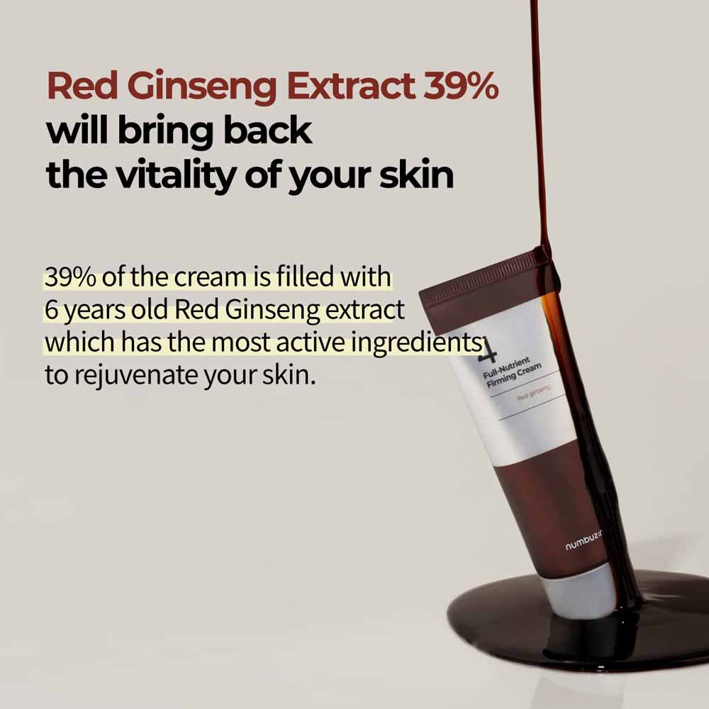 Numbuzin No.4 Full-Nutrient Firming Cream 60ml Red Gensing