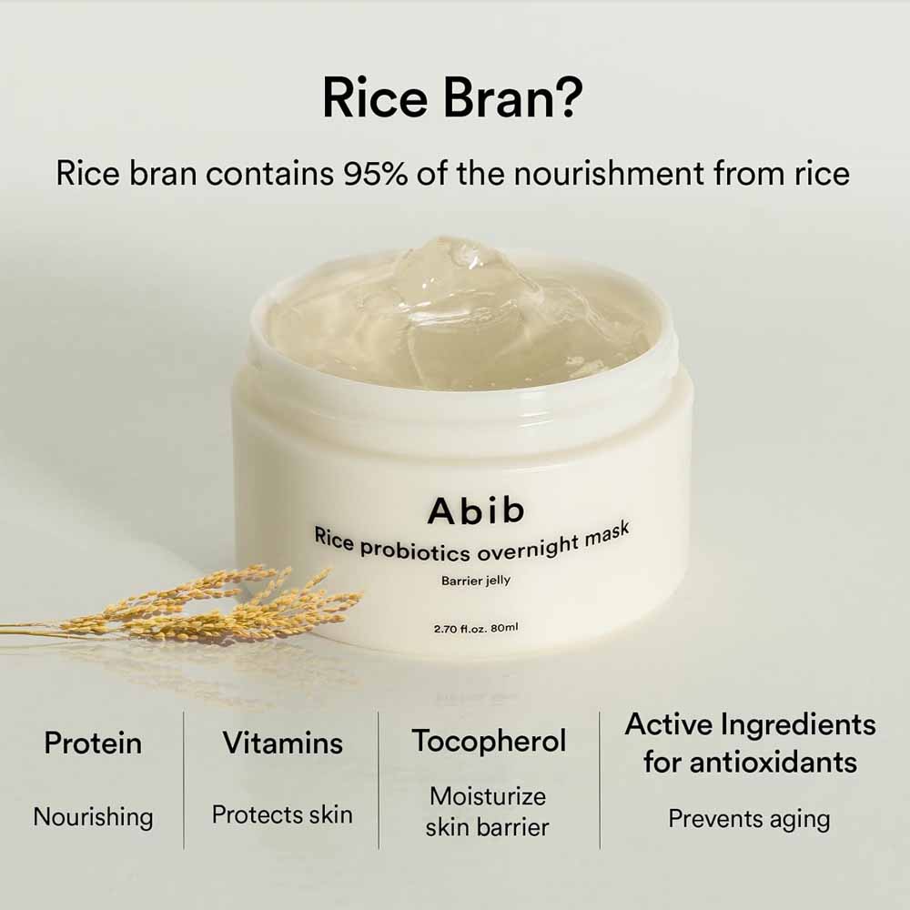 Abib Rice Probiotics Overnight Mask – Hydrating Barrier Jelly Sleeping Mask (80ml)