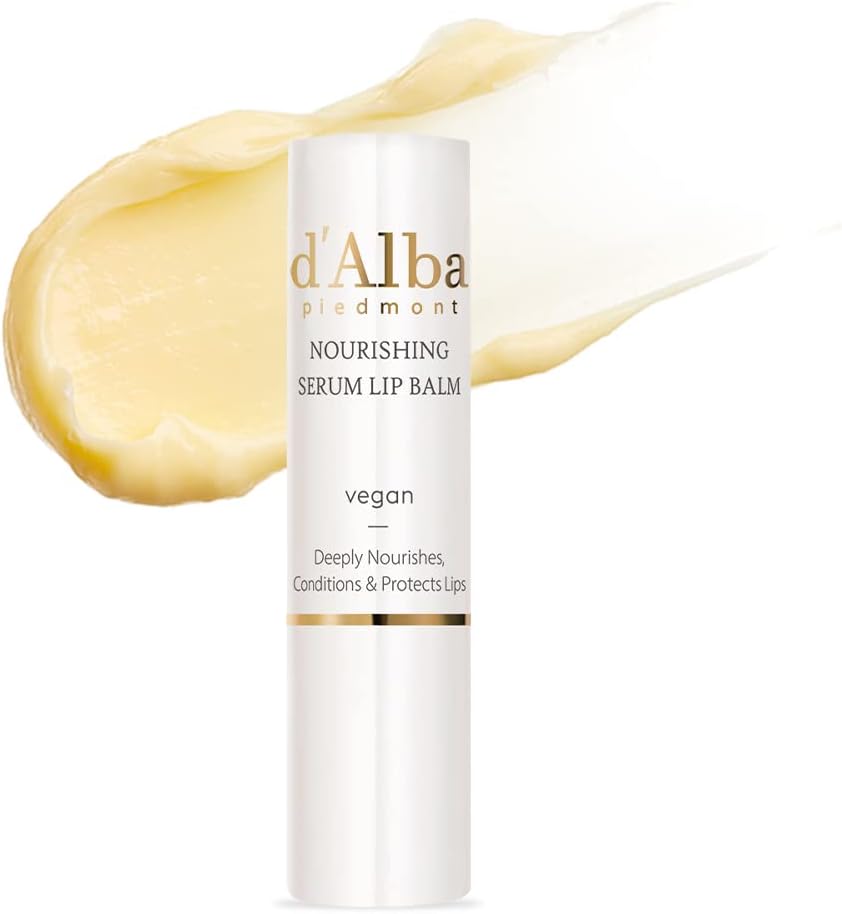 d’Alba White Truffle Nourishing Serum Lip Butter – Vegan Hydrating Lip Care with Vitamin E for Soft, Glowing Lips