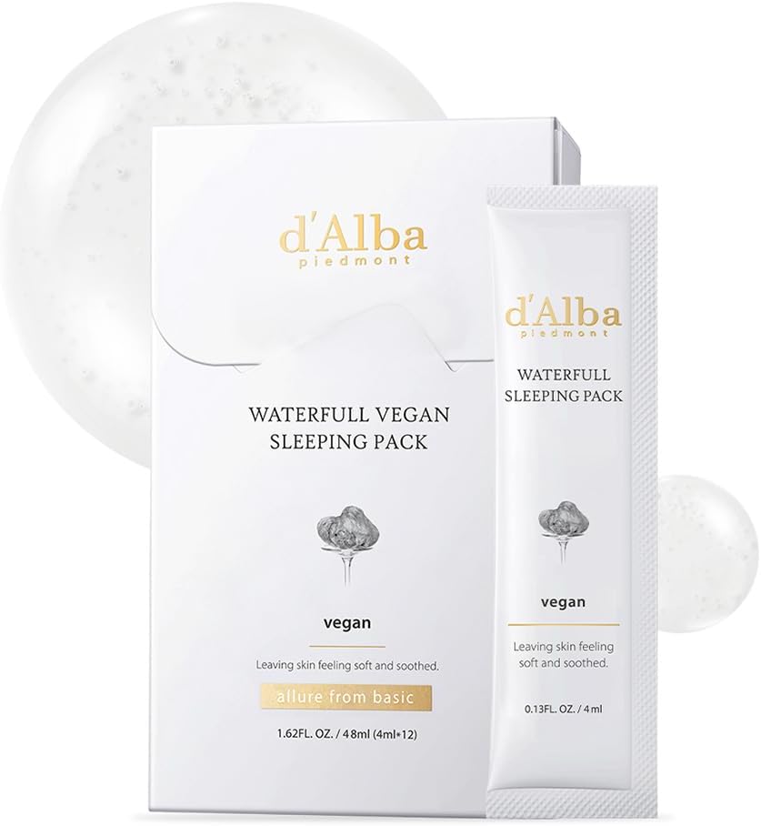 d’Alba Waterfull Vegan Sleeping Pack – Hydrating Night Recovery Gel Mask with White Truffle & Vitamin E
