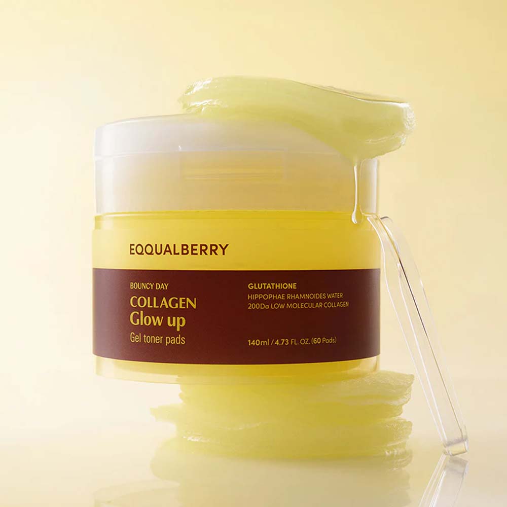 EQQUALBERRY COLLAGEN GLOW UP GEL TONER PADS 140ml 60pads
