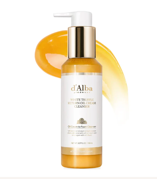 d'Alba Piedmont White Truffle Return Oil Cream Cleanser 65ml | Easy One Step Cleanser For Sebum & Makeup Removal
