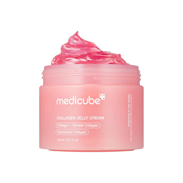 medicube Collagen Jelly Cream 110ml - Niacinamide & Freeze-Dried Hydrolyzed Collagen - Boosts skin's barrier hydration and gives 24h Glow & Lifted Look - No artificial color, Korean skincare