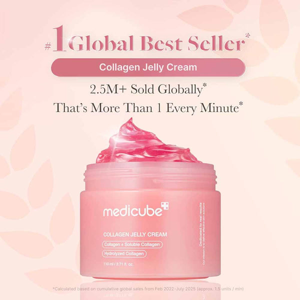 medicube Collagen Jelly Cream 110ml - Niacinamide & Freeze-Dried Hydrolyzed Collagen - Boosts skin's barrier hydration and gives 24h Glow & Lifted Look - No artificial color, Korean skincare