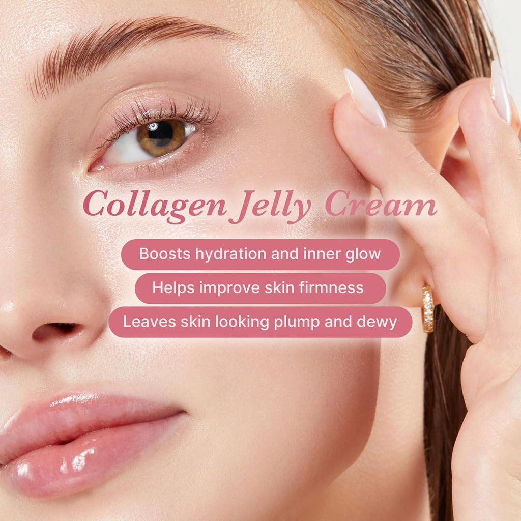 medicube Collagen Jelly Cream 110ml - Niacinamide & Freeze-Dried Hydrolyzed Collagen - Boosts skin's barrier hydration and gives 24h Glow & Lifted Look - No artificial color, Korean skincare