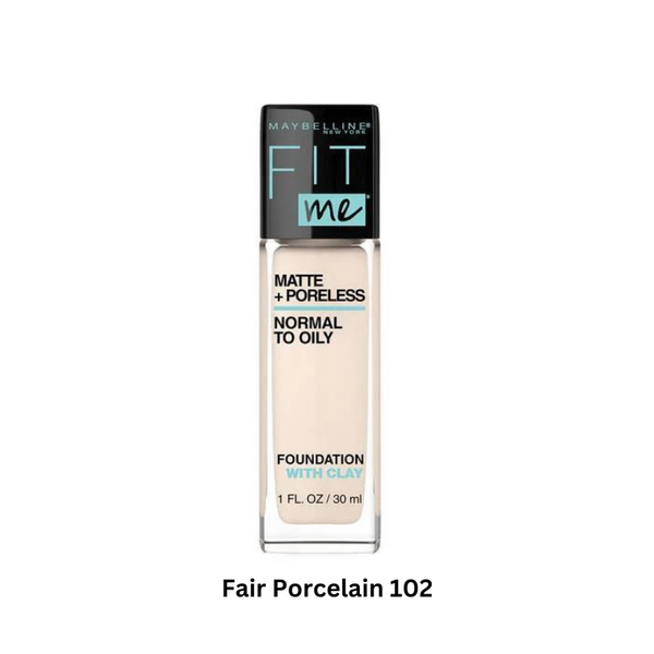 Maybelline New York FIT ME MATTE + PORELESS FOUNDATION, Fair Porcelain 102