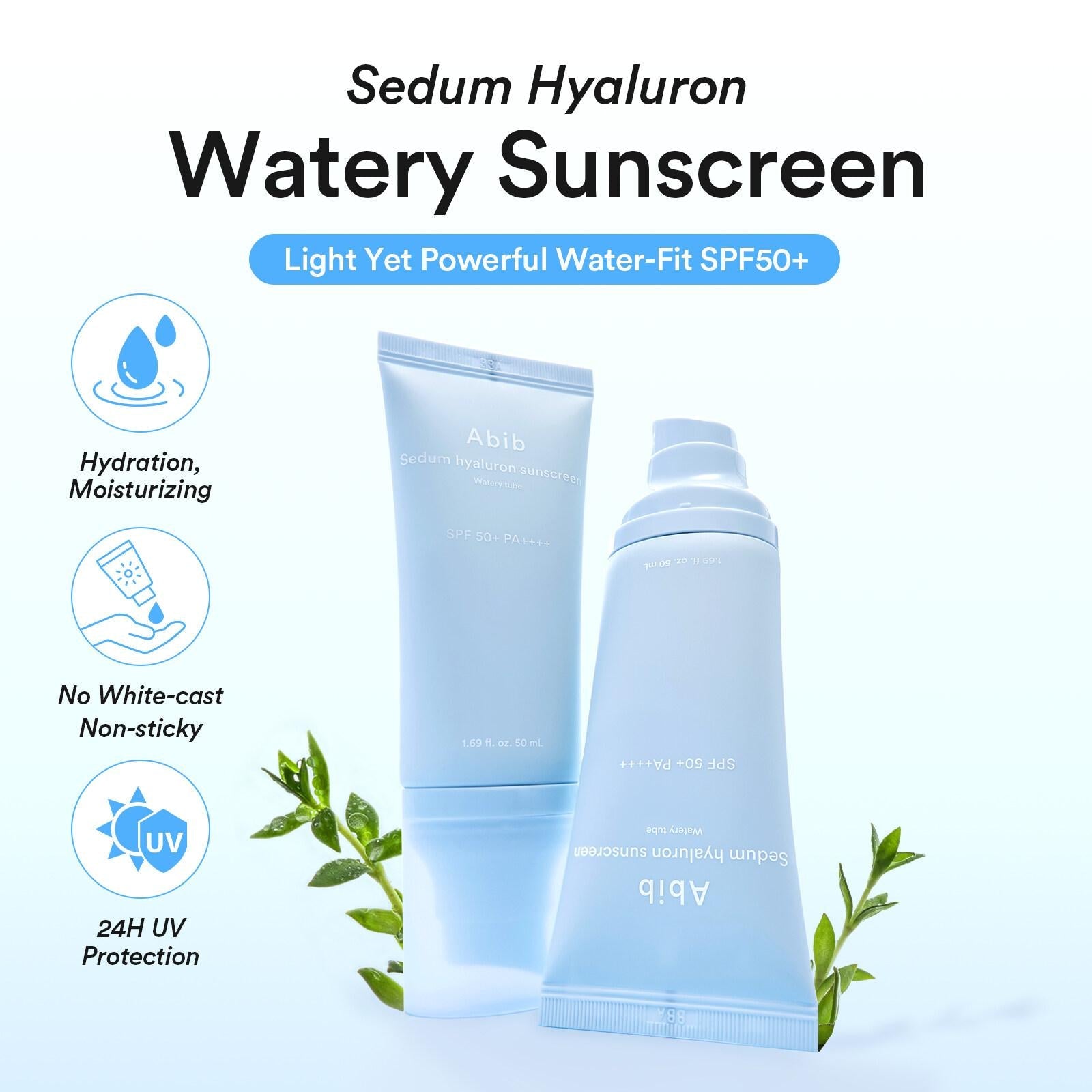 Abib Sedum Hyaluron Sunscreen Watery Tube SPF 50+ PA++++ 50ml