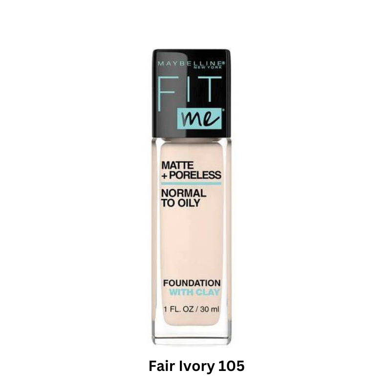 Maybelline New York FIT ME MATTE + PORELESS FOUNDATION, Fair Ivory 105