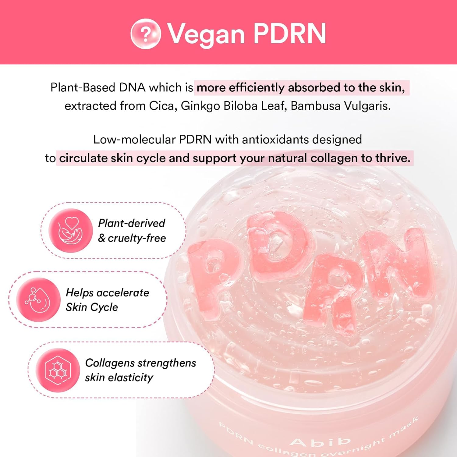 Abib PDRN Collagen Overnight Mask Firming Jelly 2.7 fl oz | Vegan Sleeping Mask for Firming & Glow \Sleeping Cream Mask Moisturizer for Glass Skin