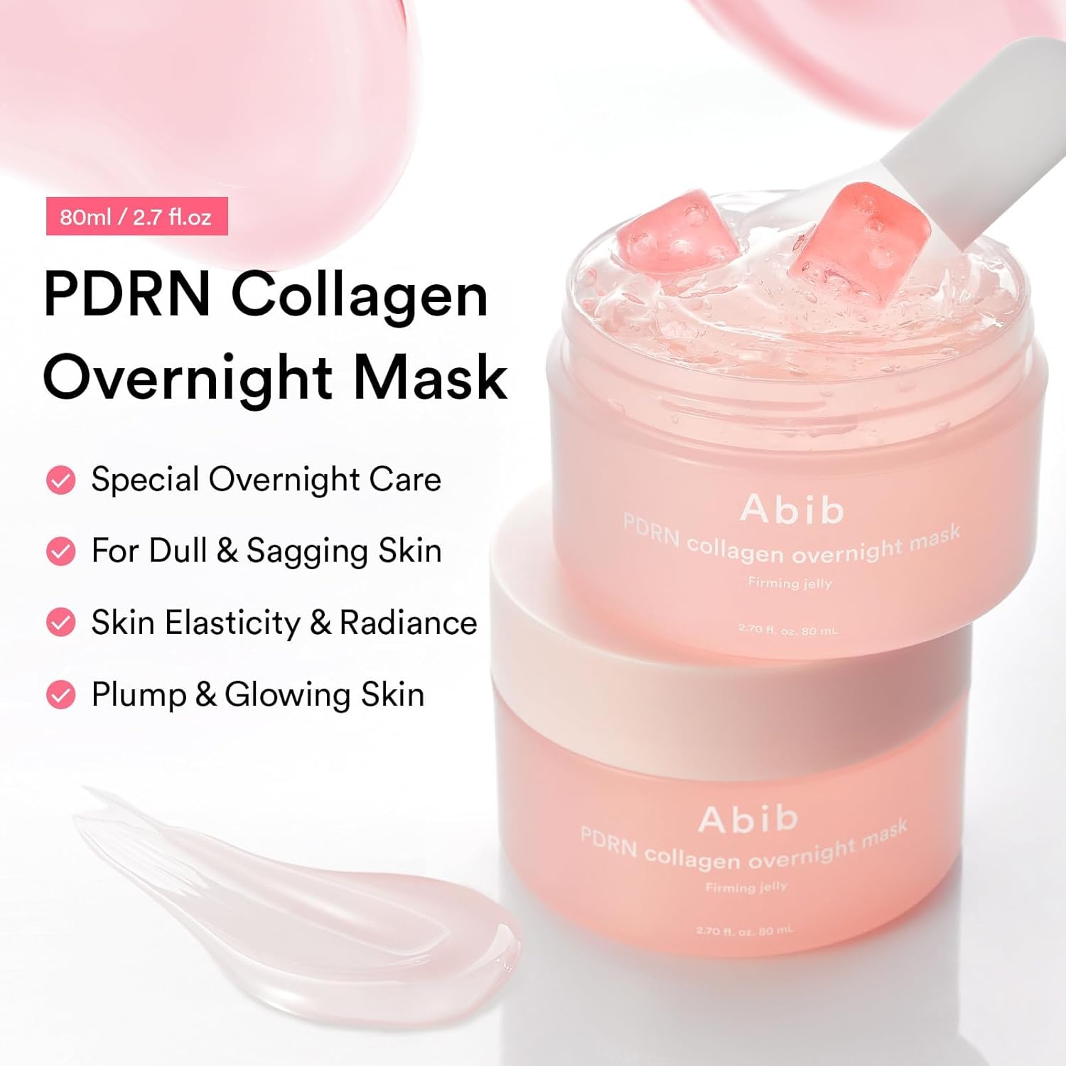 Abib PDRN Collagen Overnight Mask Firming Jelly 2.7 fl oz | Vegan Sleeping Mask for Firming & Glow \Sleeping Cream Mask Moisturizer for Glass Skin